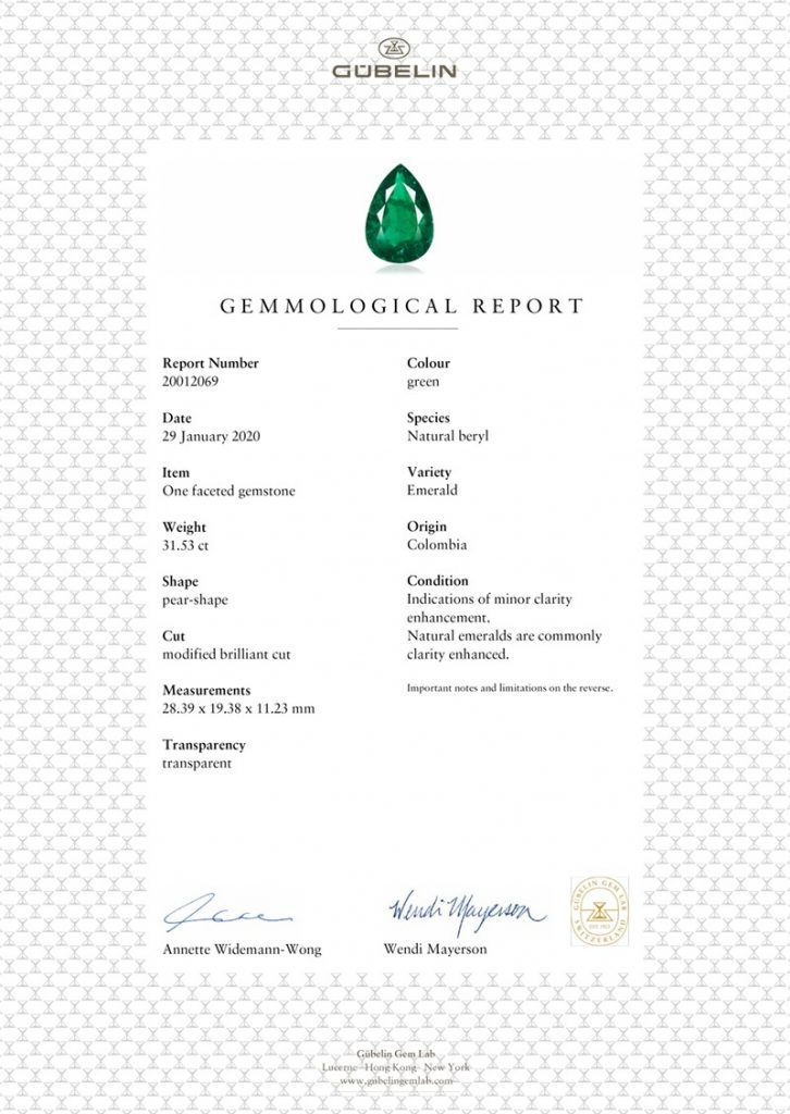 discover what essential details are included in a gemstone certification report, from gemstone identification and grading to measurements, treatments, and authenticity declarations.
